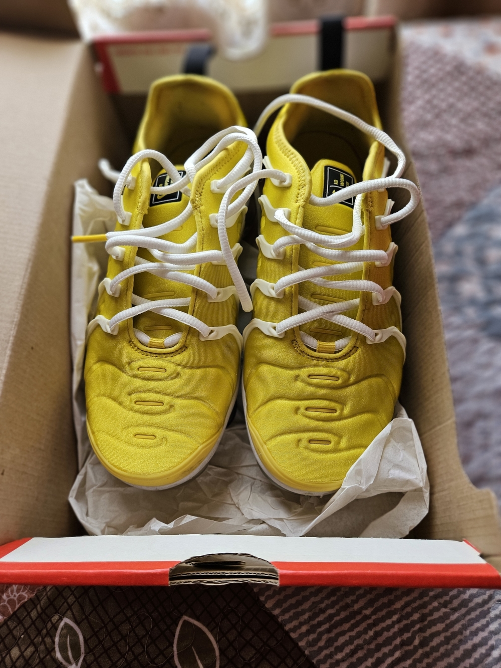 Lady's Bright Yellow Athletic Sneakers with White Laces